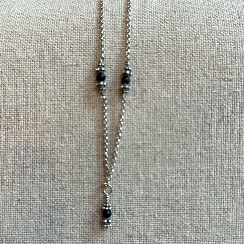 Sterling silver necklace with lapis
